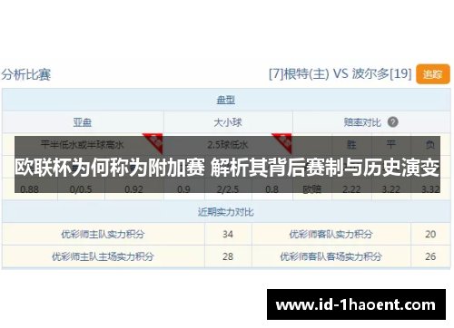 欧联杯为何称为附加赛 解析其背后赛制与历史演变